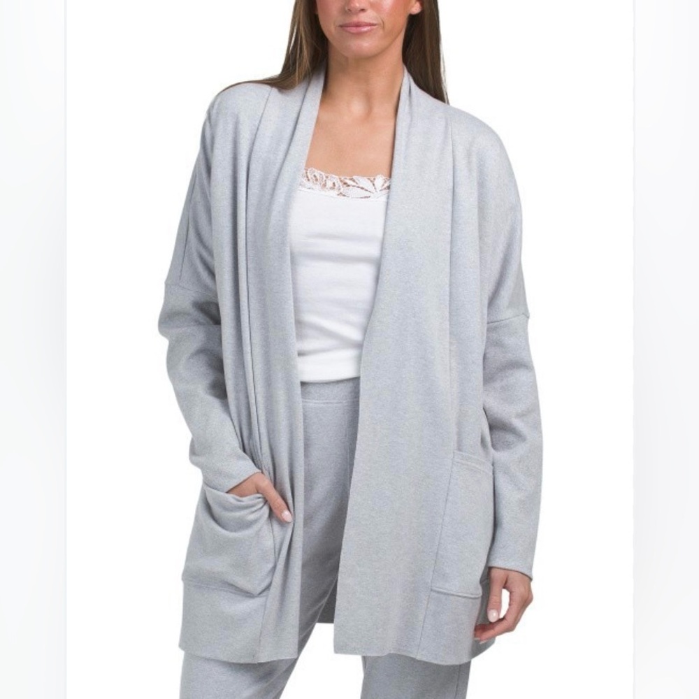 Pact Heather Gray Airplane cardigan size M/Lโ B02